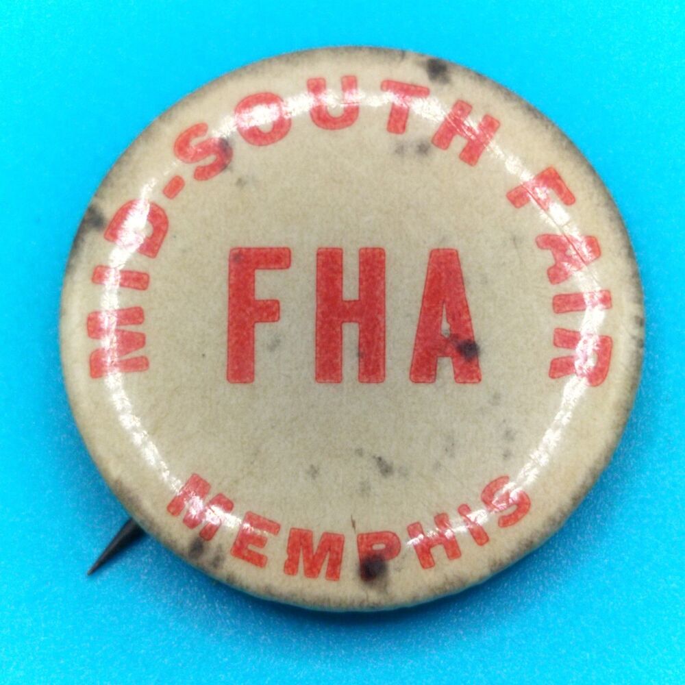 Mid-South Fair FHA Memphis Tennessee Vintage Pin Button Pinback Live Stock